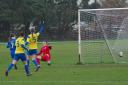 Claire Huggins fires home Romford's first goal inside the first minute of the game