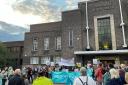 Protesters outside Havering Town Hall. Credit: LDRS