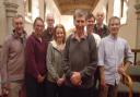 The Hornchurch bell ringers with Lionel Woods, 86, in the front.