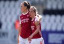 Arsenal's Jordan Nobbs (right) celebrates scoring with team-mate Katie McCabe