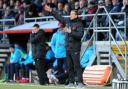 Leyton Orient head coach Justin Edinburgh issues instructions from the touchline at Victoria Road (pic: David Simpson TGS Photo).