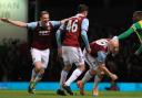 West Ham United vs Norwich. Upton Park. Collins scores first goal.