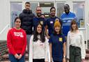 R-L: Hot meals programme volunteers Simran, Anmol, Sheena, Nilesh, Rabir, Hemal, Kuda and Caroline.