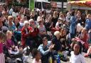 The crowd enjoying the stage performances in Romford Market on Saturday, June 4