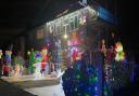 The Merritt home lit up with festive decorations in Prestwood Drive.