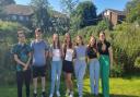 L-R: Coopers pupils Josh Griffiths, Matthew Bright, Tabitha Seymour, Grace Griffiths, Adelaide Thatcher-Gray, Amber Tait and Olivia Hannant.