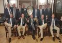 Upminster celebrate winning the Leslie F Wood competition, back row, from left, Mick Nash, Chris Lambourne, Chris Ramsey, Paul Berner, Alan Daly (team captain), Richard Hood, Jesse Martin, Lewis Bellotti, Scott Pope, front Greg Fox, Ross Williams, Ken