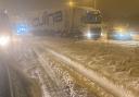 Heavy snow fell on the M11