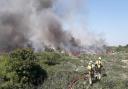 Firefighters tackle a blaze at Launders Lane in April 2022