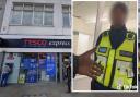 A TikTok shows a male apparently trespassing in a restricted area in Tesco Express, Romford