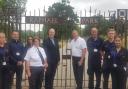 Council leader Ray Morgon and Cllr Barry Mugglestone, Havering's cabinet member for enforcement, (centre) with new enforcement officers