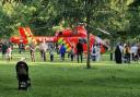London's Air Ambulance landed in St Chad's Park after being dispatched to the stabbing