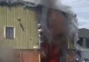 A huge fire tore through an industrial estate in Rainham yesterday afternoon