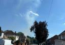 Taken from Lambs Lane North showing billowing smoke from the fire