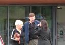 Court – Joshua Joyce leaves court with his grandmother and defence solicitor, Philippa Beswick