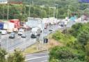 A camera showing the M25 anticlockwise Motorway by  J27, M11 J6 / Epping