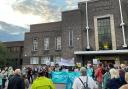 Protesters outside Havering Town Hall. Credit: LDRS