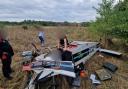 The plane crash site near Upminster