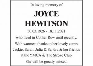 JOYCE HEWITSON