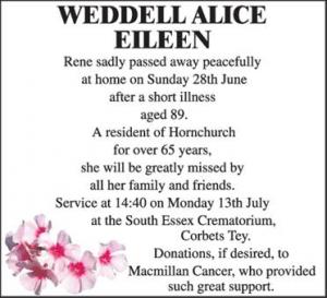 WEDDELL ALICE EILEEN