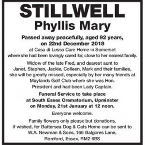 STILLWELL PHYLLIS MARY