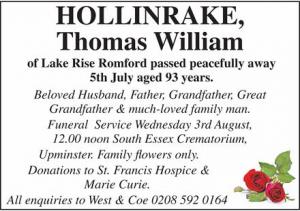 Hollinrake, Thomas William