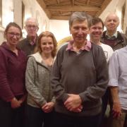 The Hornchurch bell ringers with Lionel Woods, 86, in the front.