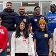 R-L: Hot meals programme volunteers Simran, Anmol, Sheena, Nilesh, Rabir, Hemal, Kuda and Caroline.