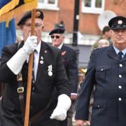 A commemorative parade marched through Elm Park on Remembrance Sunday