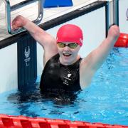 Ellie Challis celebrates silver in the women's 50m backstroke - S3 during the swimming at the Tokyo Aquatics Centre on day five of the Tokyo 2020 Paralympic Games in Japan. Picture date: Sunday August 29, 2021.