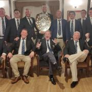 Upminster celebrate winning the Leslie F Wood competition, back row, from left, Mick Nash, Chris Lambourne, Chris Ramsey, Paul Berner, Alan Daly (team captain), Richard Hood, Jesse Martin, Lewis Bellotti, Scott Pope, front Greg Fox, Ross Williams, Ken