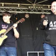 Justin Vella (r) pictured preforming with son Brandon (l) at the Harold Hill Festival