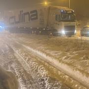 Heavy snow fell on the M11