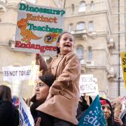 Teachers across England and Wales are striking today