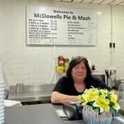 Linda McDowell, owner of McDowell's Pie and Mash shop, thanked all her customers