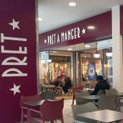 The new Pret outlet is located next to the Waterstones bookstore in the Liberty shopping centre