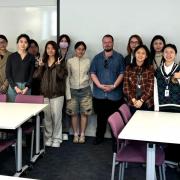 Newsquest investigations reporter Charles Thomson (centre) gave a guest lecture to visiting Chinese students at Birkbeck University, Camden, on Monday, July 8