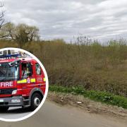 The fire destroyed grassland in Launders Lane