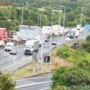 A camera showing the M25 anticlockwise Motorway by  J27, M11 J6 / Epping