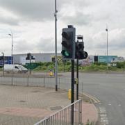 Traffic lights in Cherry Tree Lane