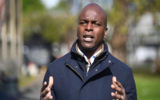 Shaun Bailey while on the campaign trail for the London mayoral election.