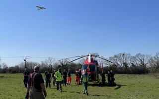 Emergency crews at the scene of the plane crash