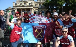 West Ham fans from across the country celebrate their historic win.