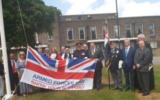 The Armed Forces Day flag was raised outside Havering Town Hall