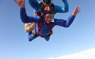 Hilary Oxley during her skydive