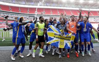 Romford celebrate winning the FA Vase