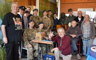Richard Smith (centre, front) with his volunteers and RAF Elm Park cadets