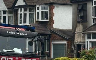 The scene of a fire in Hornchurch yesterday (August 19)