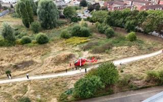 An air ambulance has been seen Beam Parklands Country Park