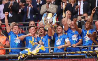 Romford lift the 2024 FA Vase at Wembley. Picture: PETER SHORT